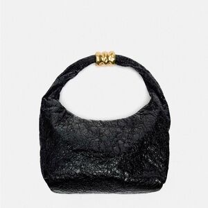 Zara Black and Gold Shoulder Bag